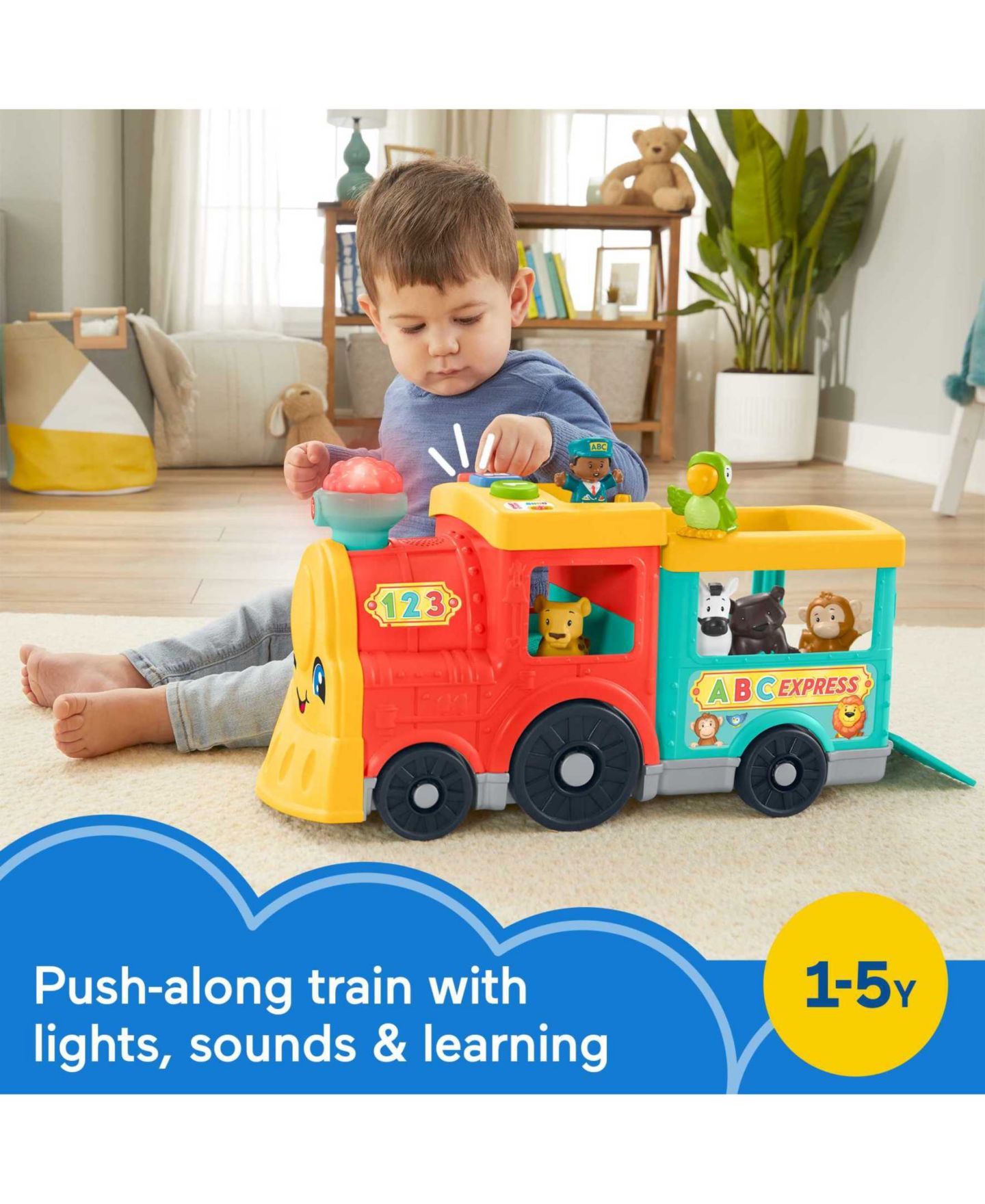 Детские игрушки Fisher Price Little People ABC Animal Train Set, цвет: Анималистичный — фото 6