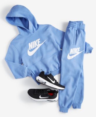 Shop Nike Big Kids Sportswear Club Fleece Hoodie Jogger Pants In Black,white