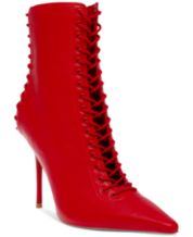 Steve madden red ankle boots hotsell