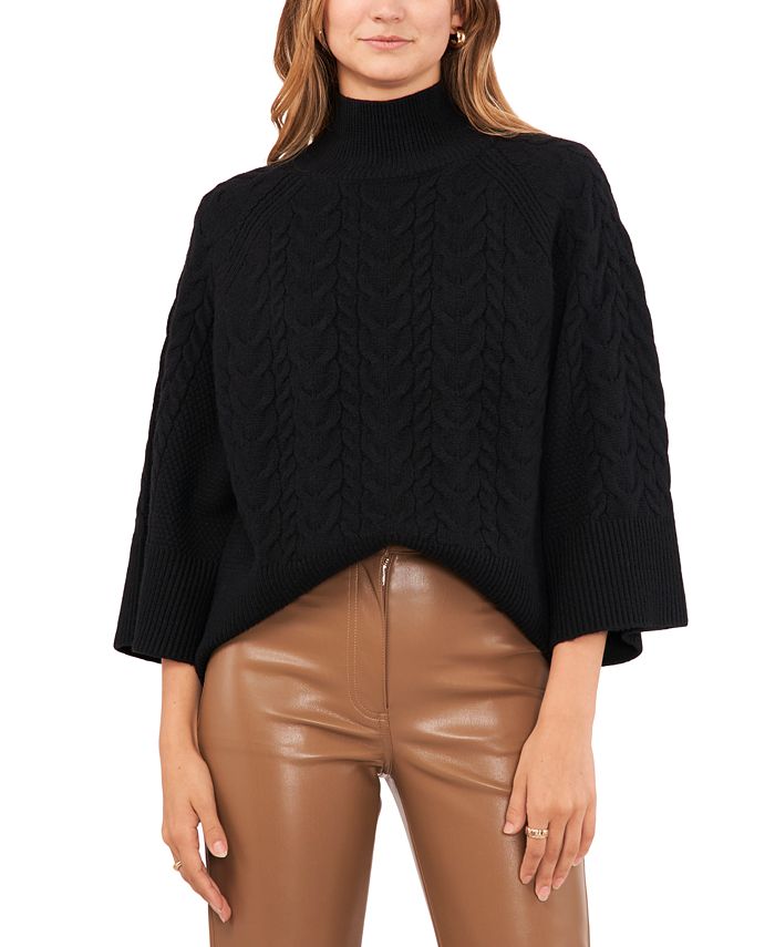Vince Camuto Women s Cable Knit Mock Neck Sweater Macy s