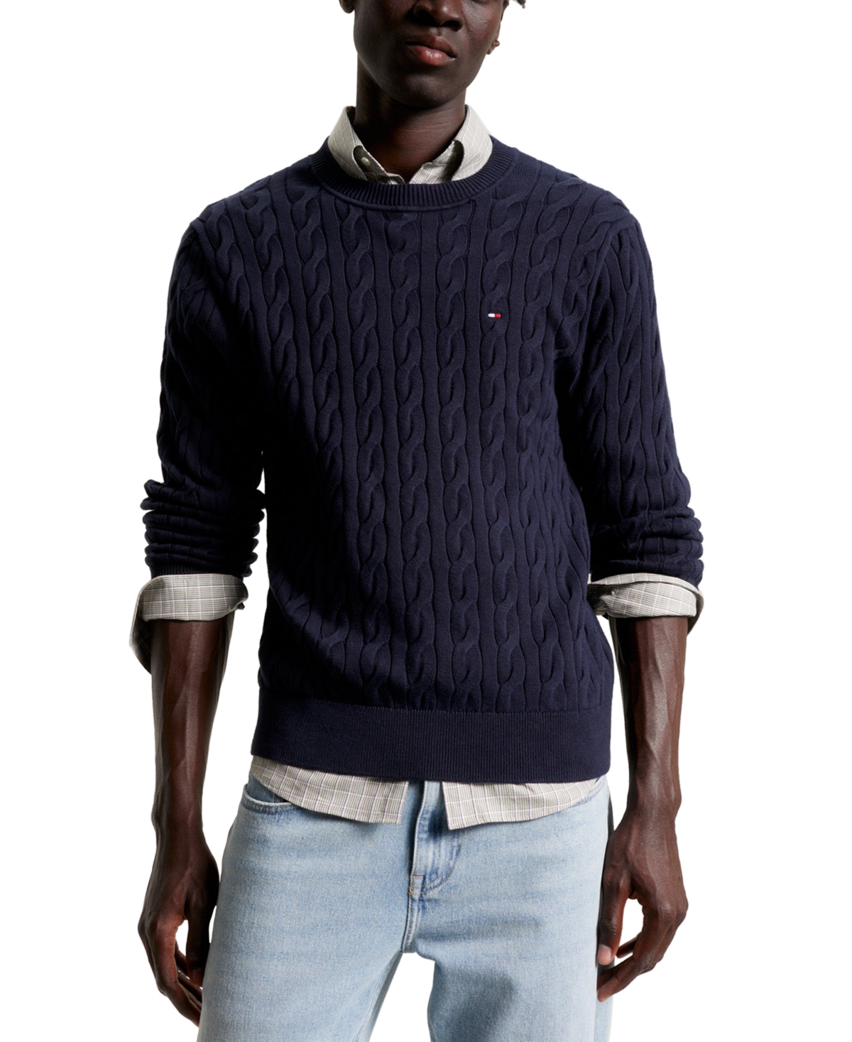 Tommy Hilfiger Cable Knit Sweater In Desert Sky