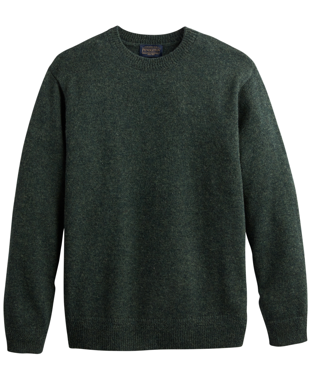 Pendleton Men's Shetland Wool Crewneck Sweater In Dark Fir