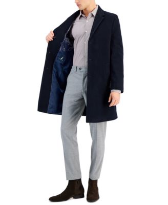 Men's Barge Classic Fit Wool/Cashmere Blend Solid Overcoat