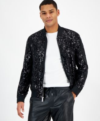 I.N.C. International Concepts Men s Regular Fit Full Zip Sequin Bomber Jacket Created for Macy s Macy s