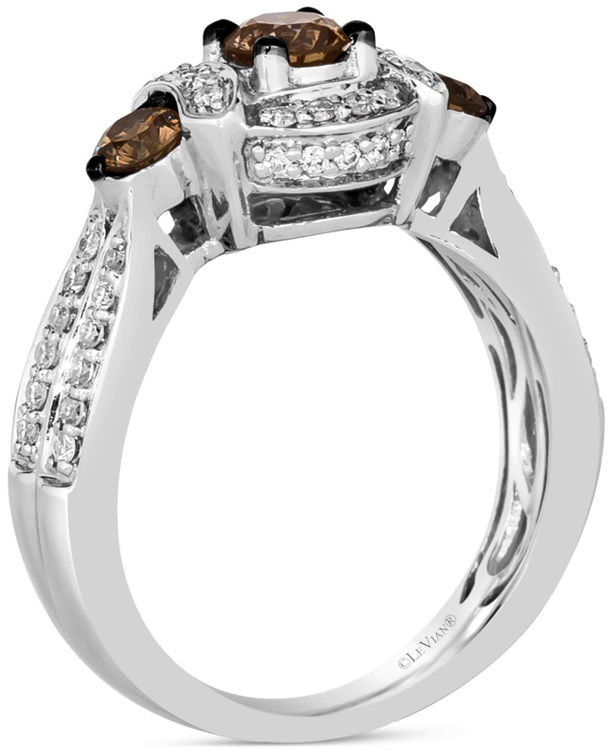 Le Vian Chocolate Diamond & Nude Diamond Ring (5/8 Ct. T.w.) In 14k White Gold In Metallic