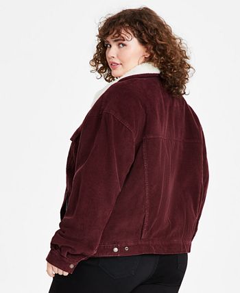 Levi s Plus Size 90s Sherpa Trim Long Sleeve Trucker Jacket Macy s