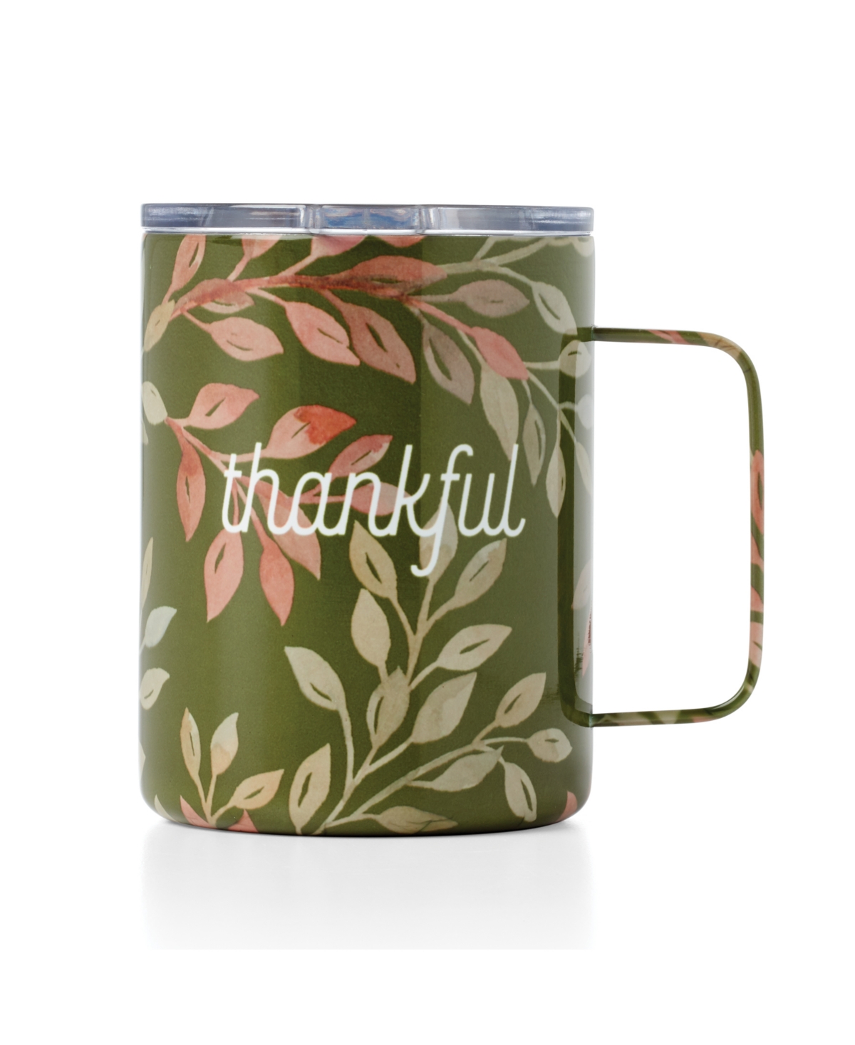 Cambridge Thankful Leaves Insulated Coffee Mug, 16 oz In Green