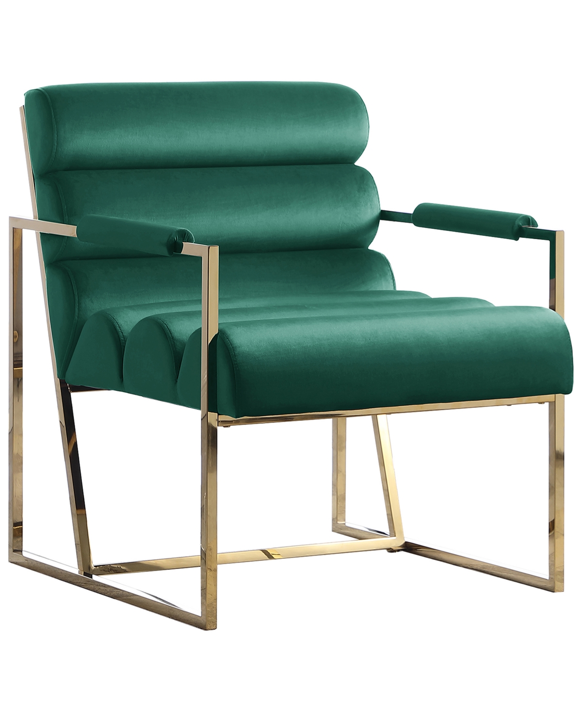 Best Master Furniture Lennox 32" Velvet Arm Chair In Green