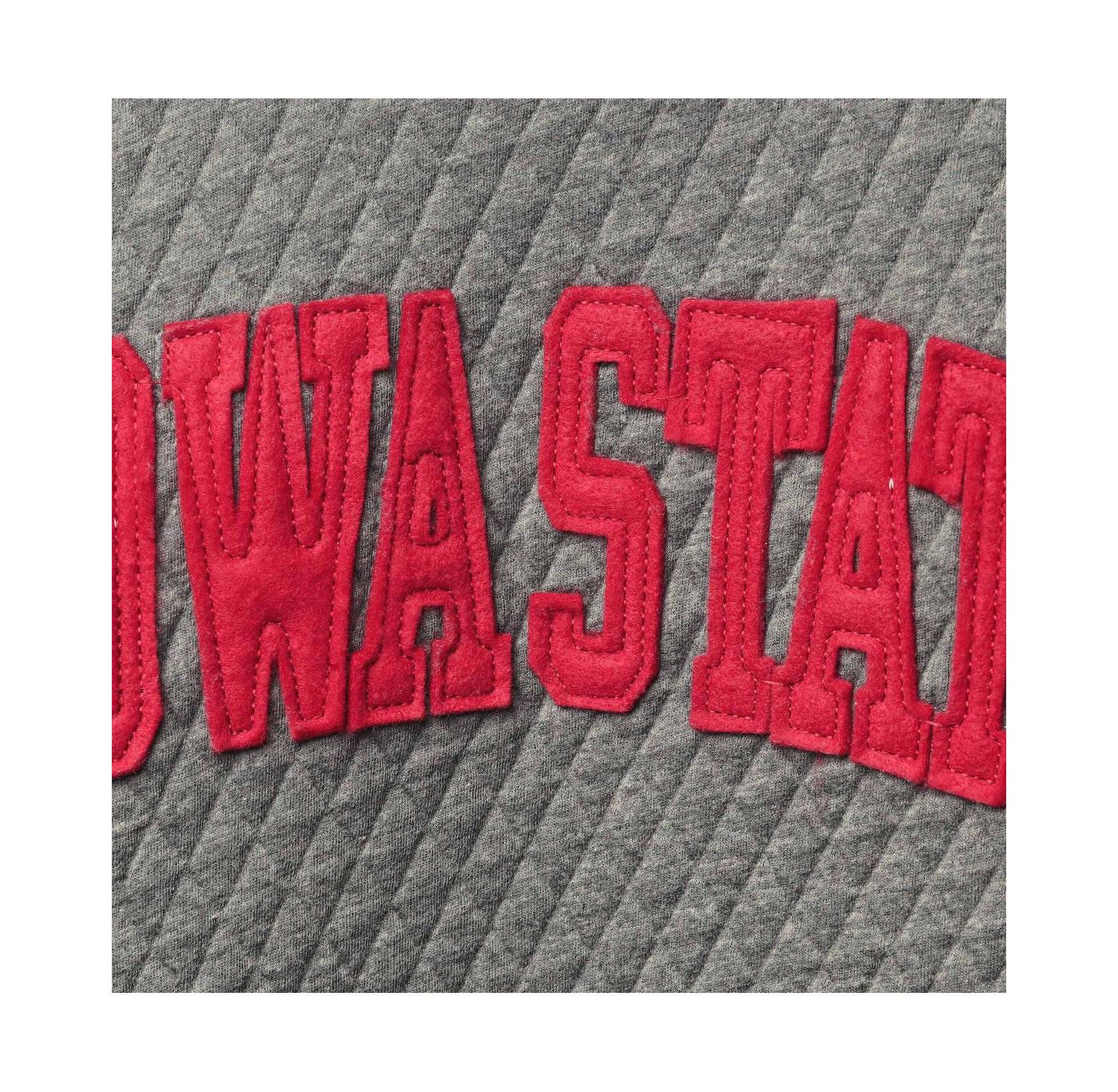 Women's Heather Charcoal Iowa State Cyclones Moose Quilted Pullover Sweatshirt