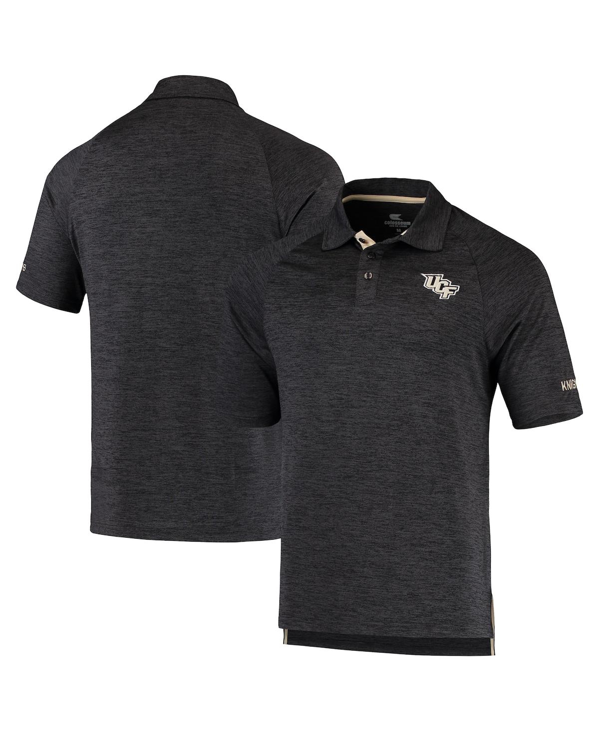Colosseum Heathered Black Ucf Knights Down Swing Polo In Heather Black