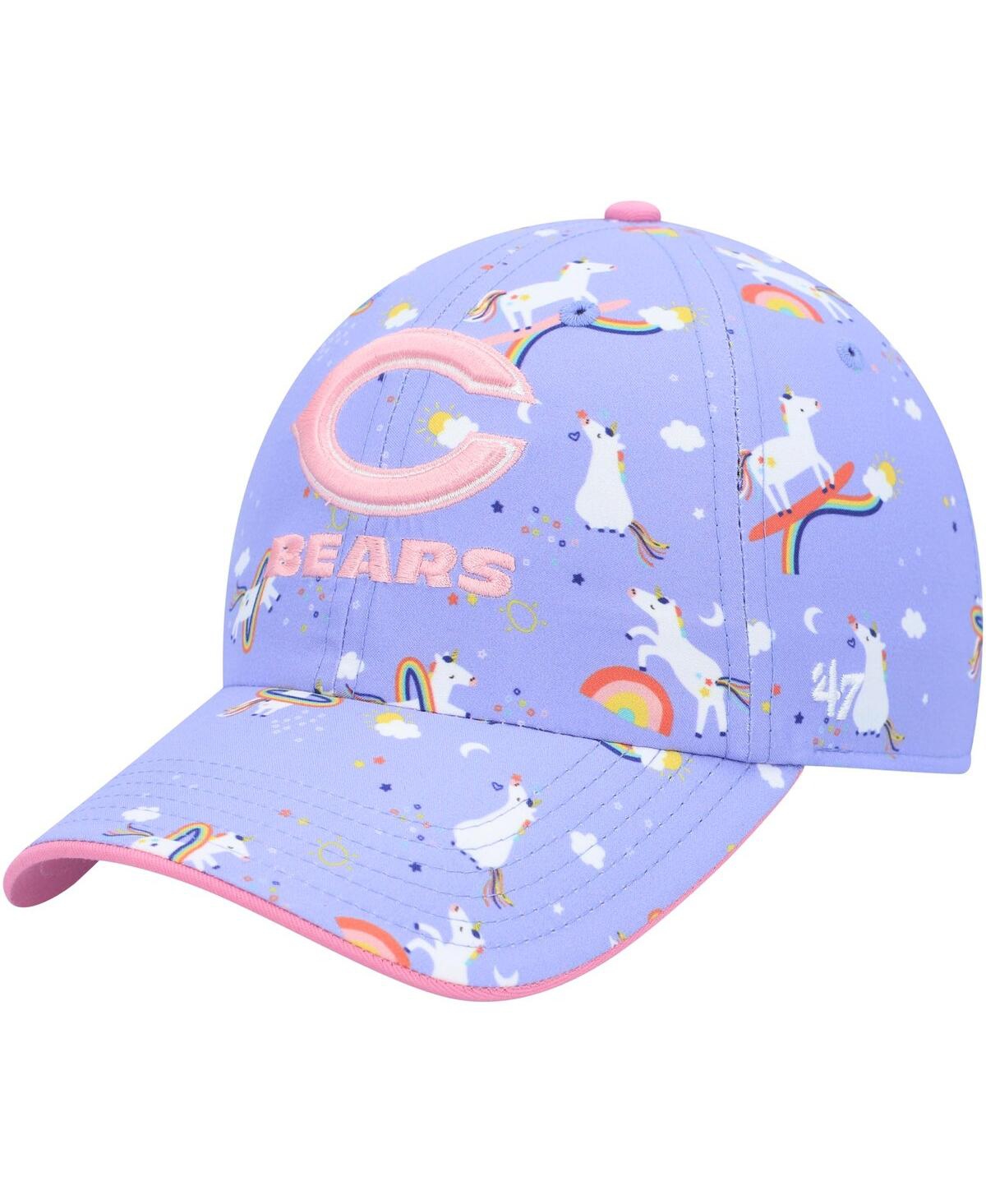 47 Brand Babies' Girls Preschool ' Purple Chicago Bears Unicorn Clean Up Adjustable Hat