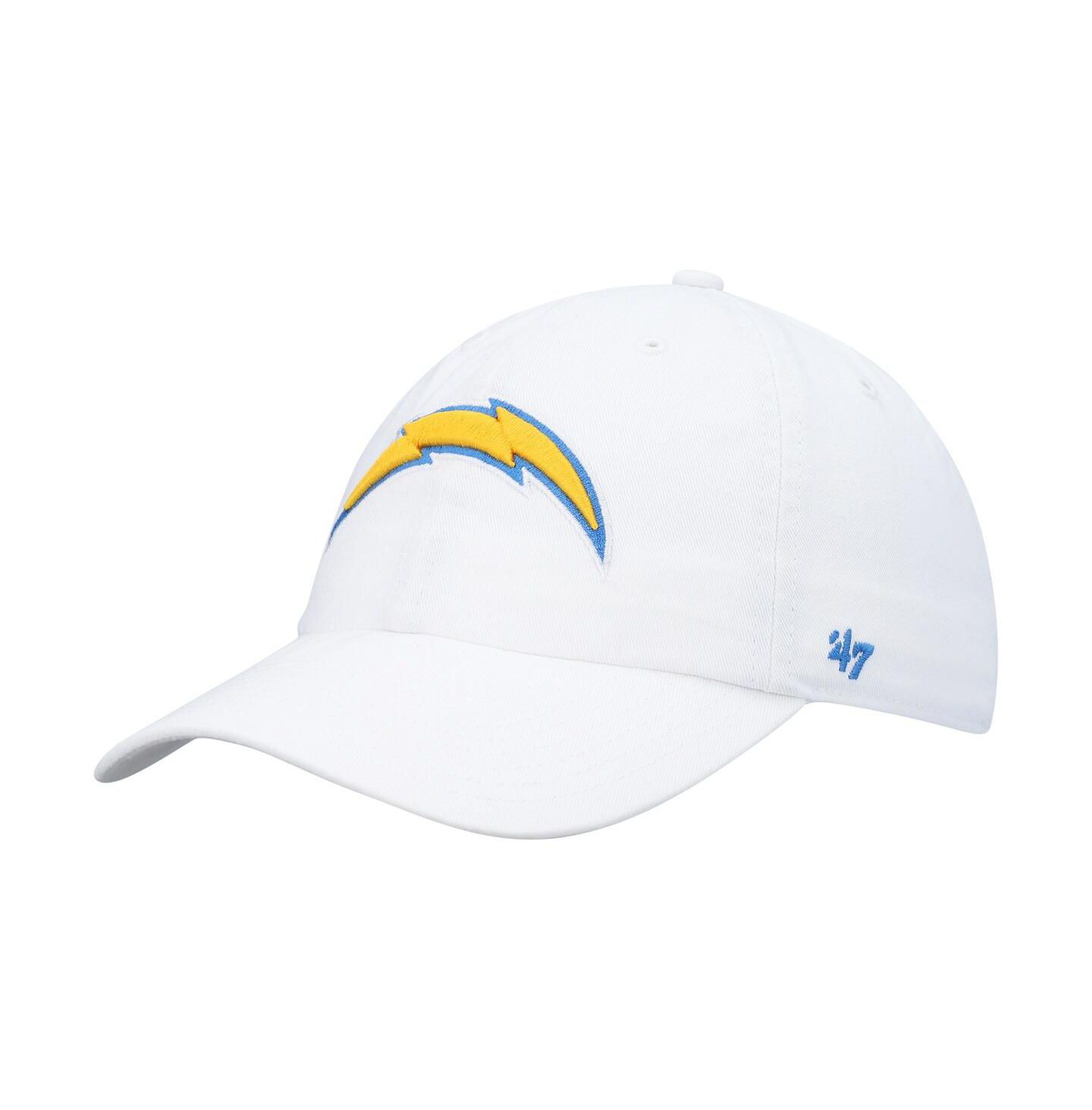 Мужская кепка '47 Brand White Los Angeles Chargers Clean Up Adjustable Hat — фото 1