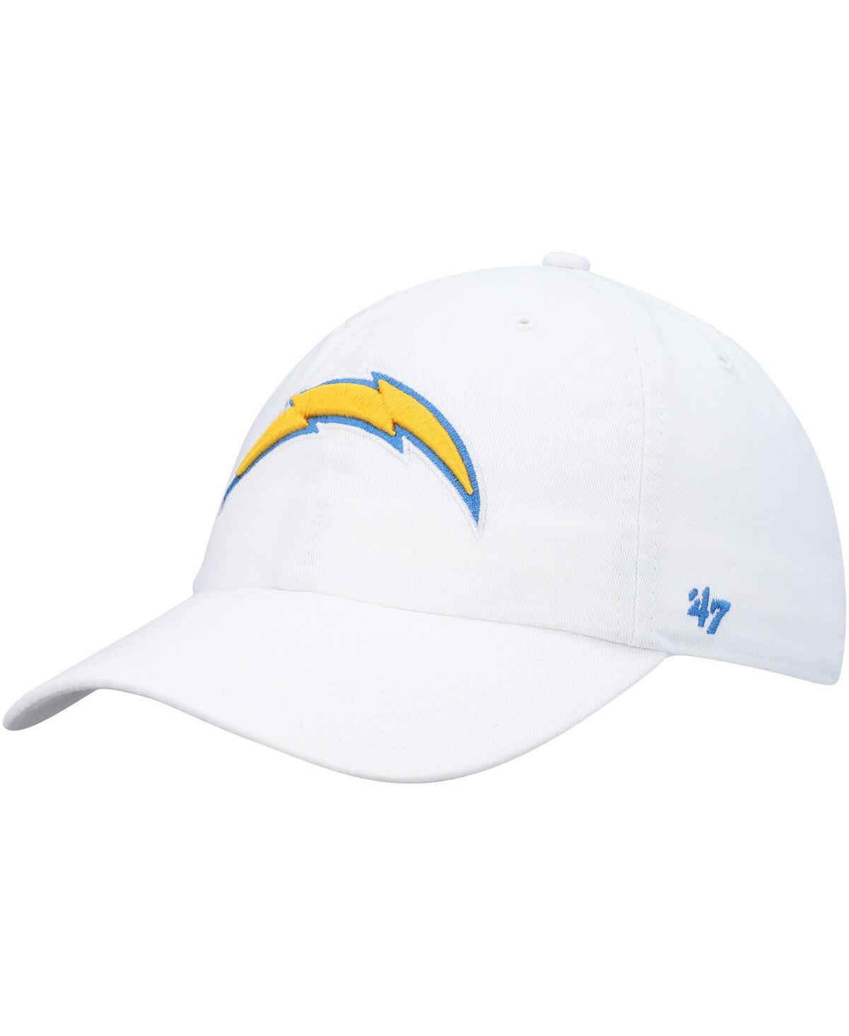 Men's '47 Brand White Los Angeles Chargers Clean Up Adjustable Hat - White