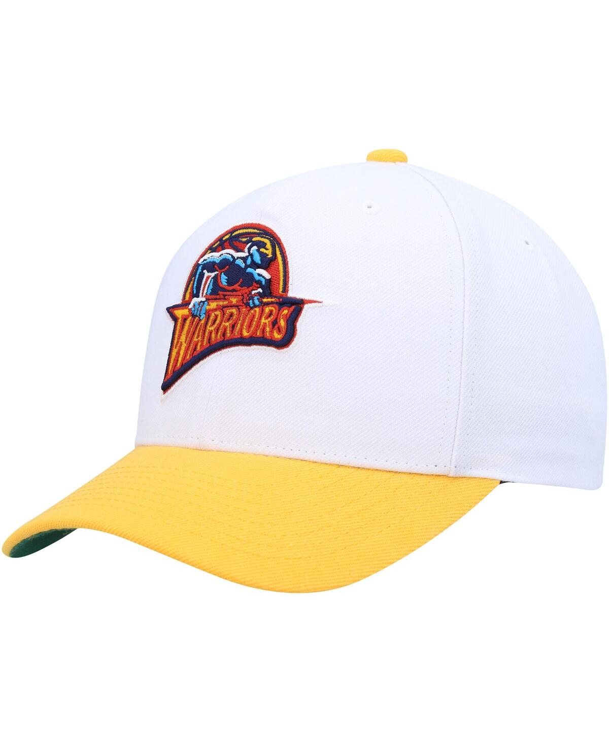 Mitchell & Ness Men's  White, Gold Golden State Warriors Hardwood Classics Core 2-tone 2.0 Pro Snapba In White,gold
