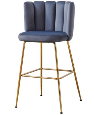 Elegante 41" Velvet Bar Stools, Set of 2