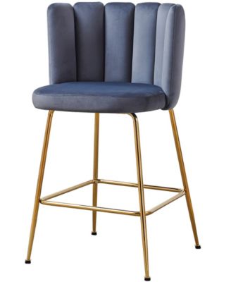 Elegante 37" Velvet Counter Height Stools, Set of 2