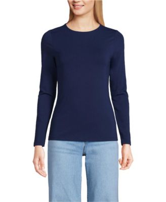 Women's Lightweight Jersey Skimming Long Sleeve Crew Neck T-shirt