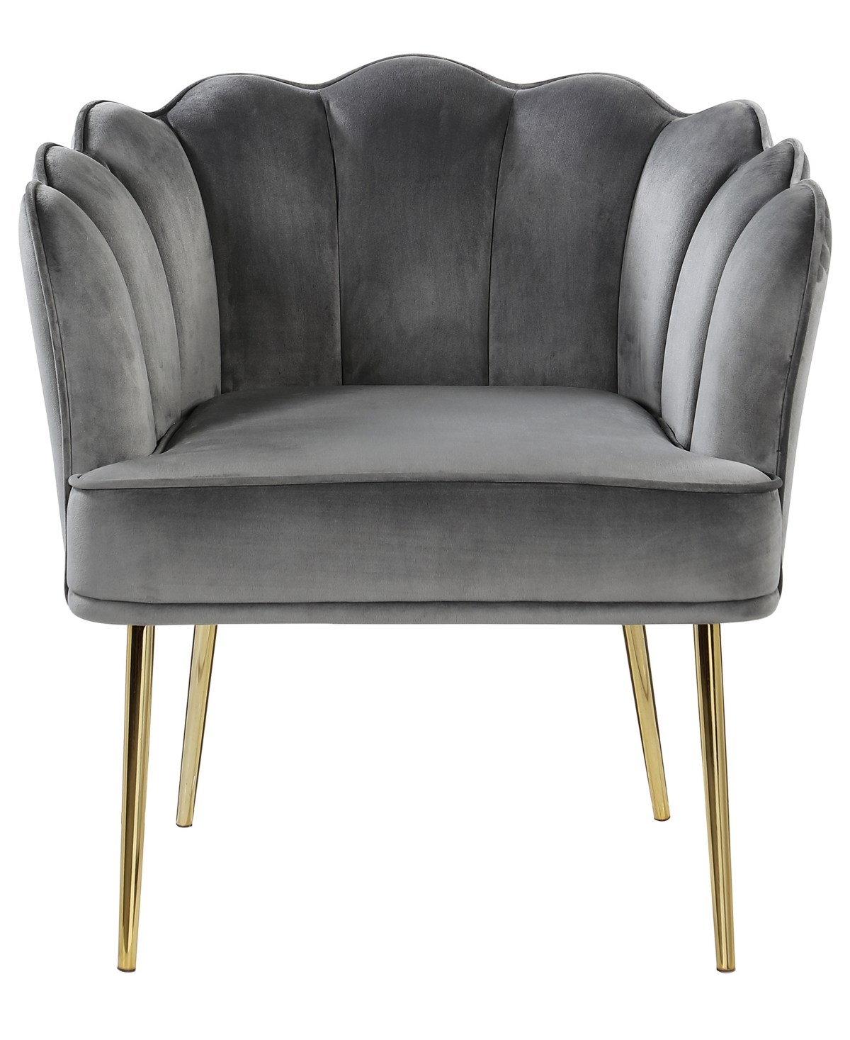 Best Master Furniture Jackie Velvet with Metal Legs Accent Chair