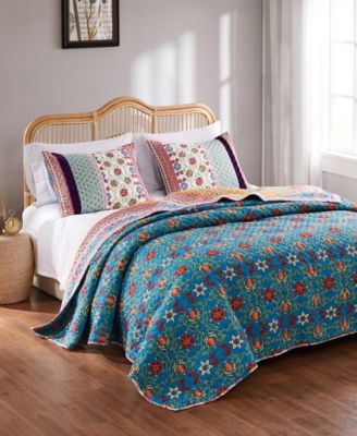 Thalia Cotton Reversible 5 Piece Quilt Set, Full/Queen