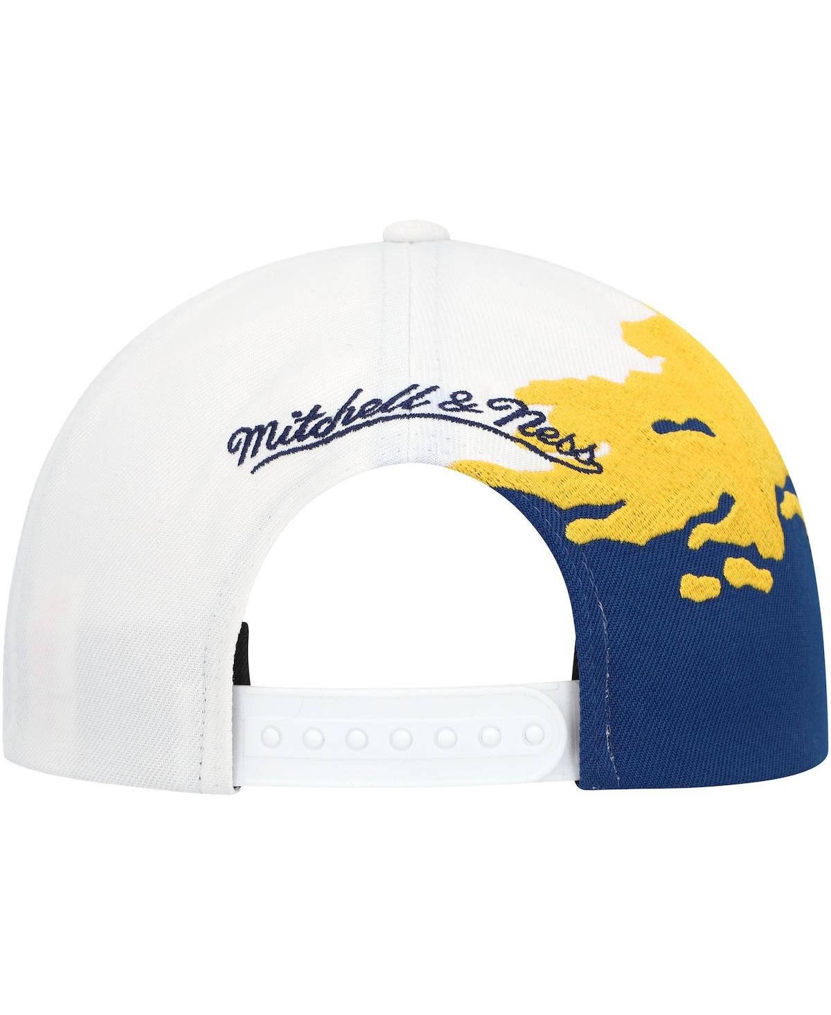 Mitchell & Ness Men's  Navy, White Marquette Golden Eagles Paintbrush Snapback Hat In Navy,white