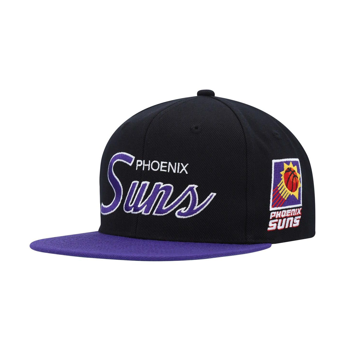Мужская кепка Mitchell & Ness Black Phoenix Suns Hardwood Classics MVP Team Script 2.0 Snapback Hat — фото 3