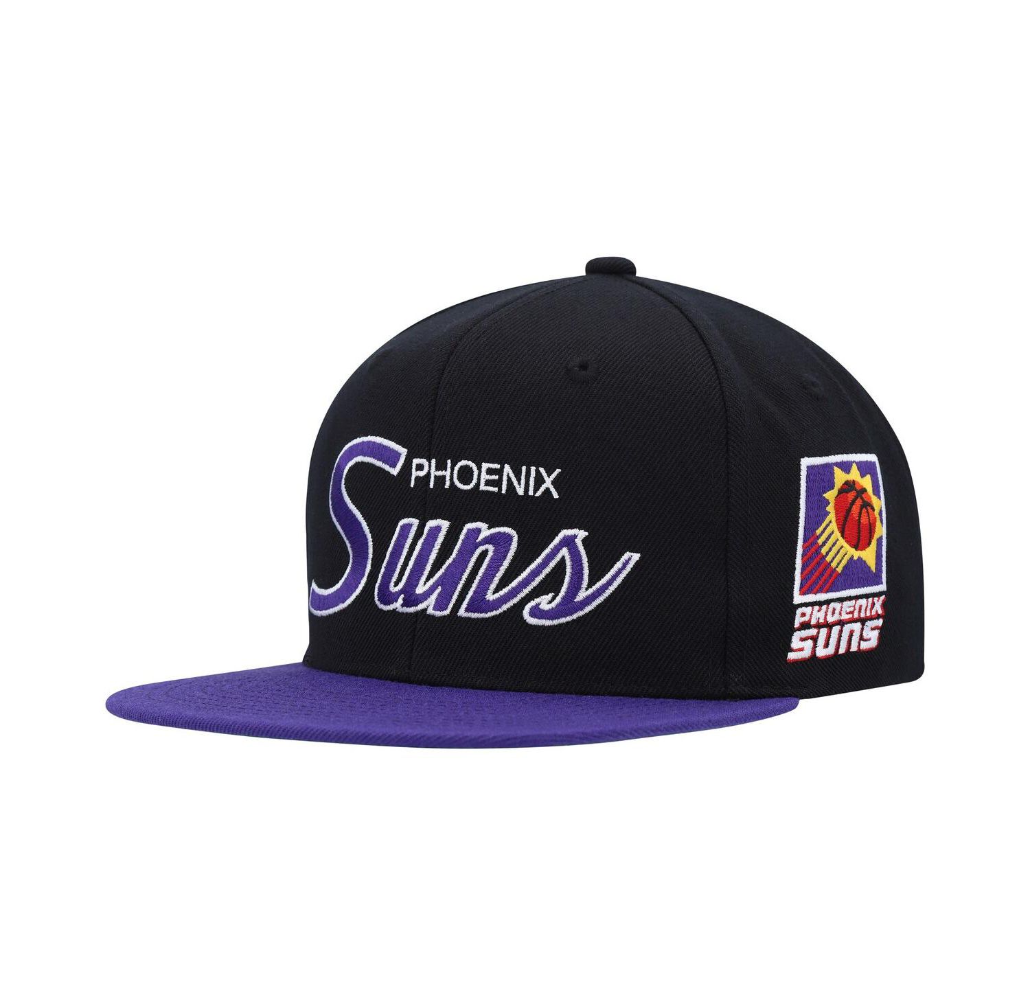 Men's Black Phoenix Suns Hardwood Classics MVP Team Script 2.0 Snapback Hat