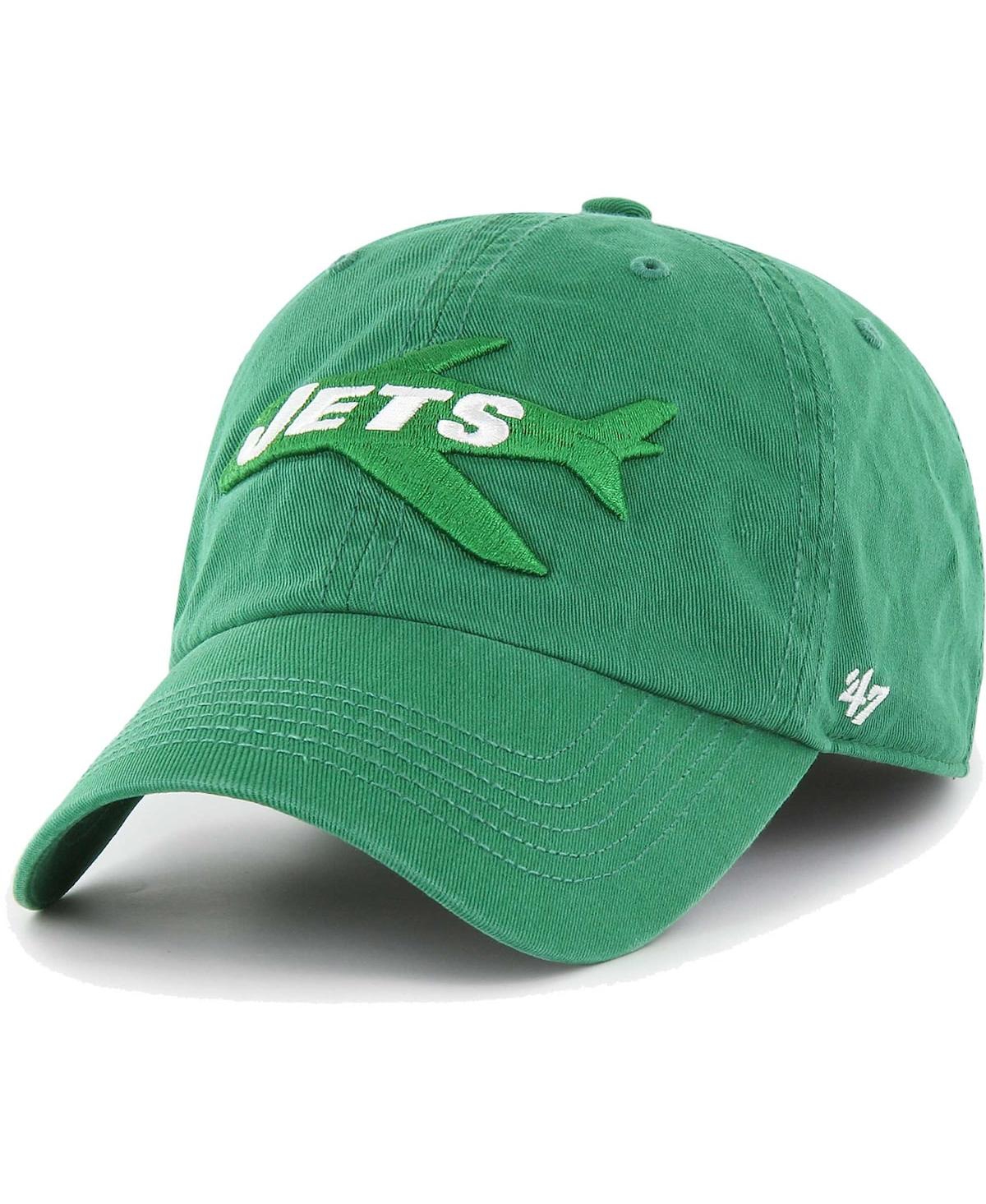 47 Brand Men's ' Kelly Green Distressed New York Jets Gridiron Classics Franchise Legacy Fitted Hat