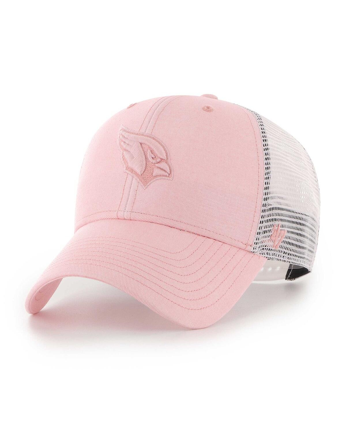 47 Brand Women's ' Pink, White Arizona Cardinals Haze Clean Up Trucker Snapback Hat In Pink,white