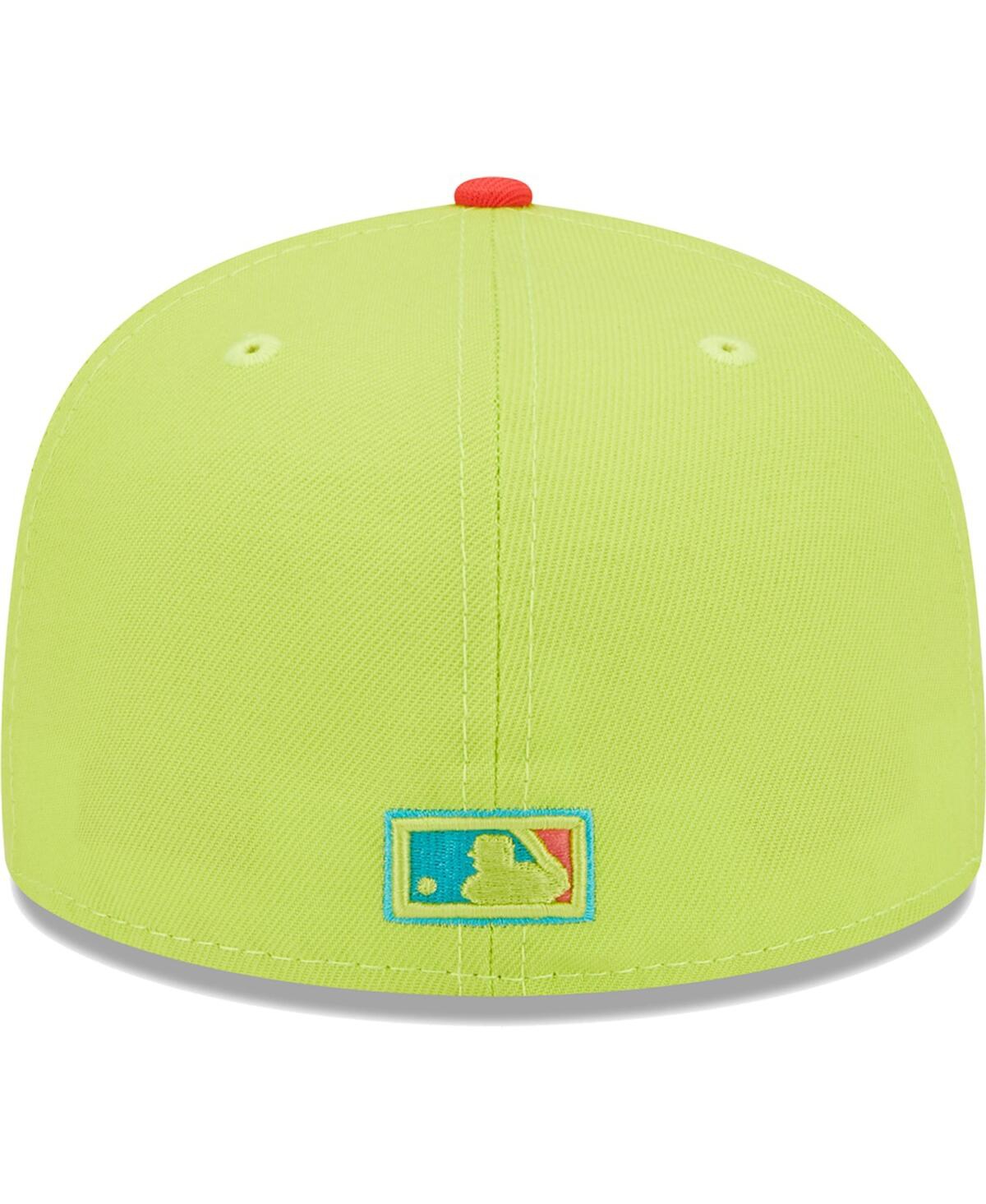 NEW ERA MEN'S NEW ERA GREEN, RED LOS ANGELES DODGERS CYBER HIGHLIGHTER 59FIFTY FITTED HAT 