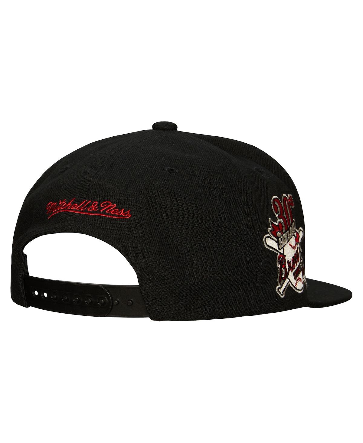 Mitchell & Ness Men's  Black Atlanta Braves Cooperstown Collection True Classics Snapback Hat In Black