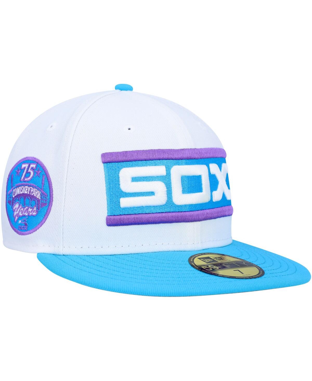 Shop New Era Men's  White Chicago White Sox Comiskey Park 75th Anniversary Vice 59fifty Fitted Hat