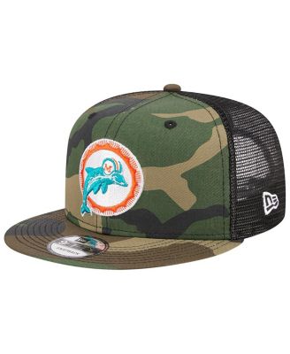 Men s New Era Camo Miami Dolphins Throwback Main Trucker 9FIFTY Snapback Hat Macy s