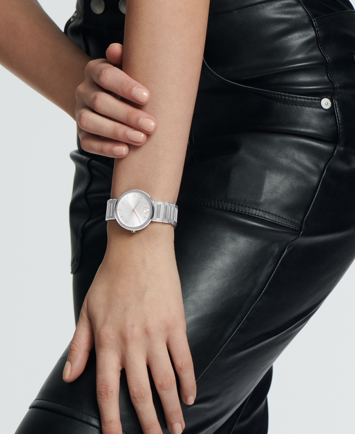 Shop Movado Women's Bold Horizon Swiss Quartz Silver-tone Stainless Steel Watch 34mm