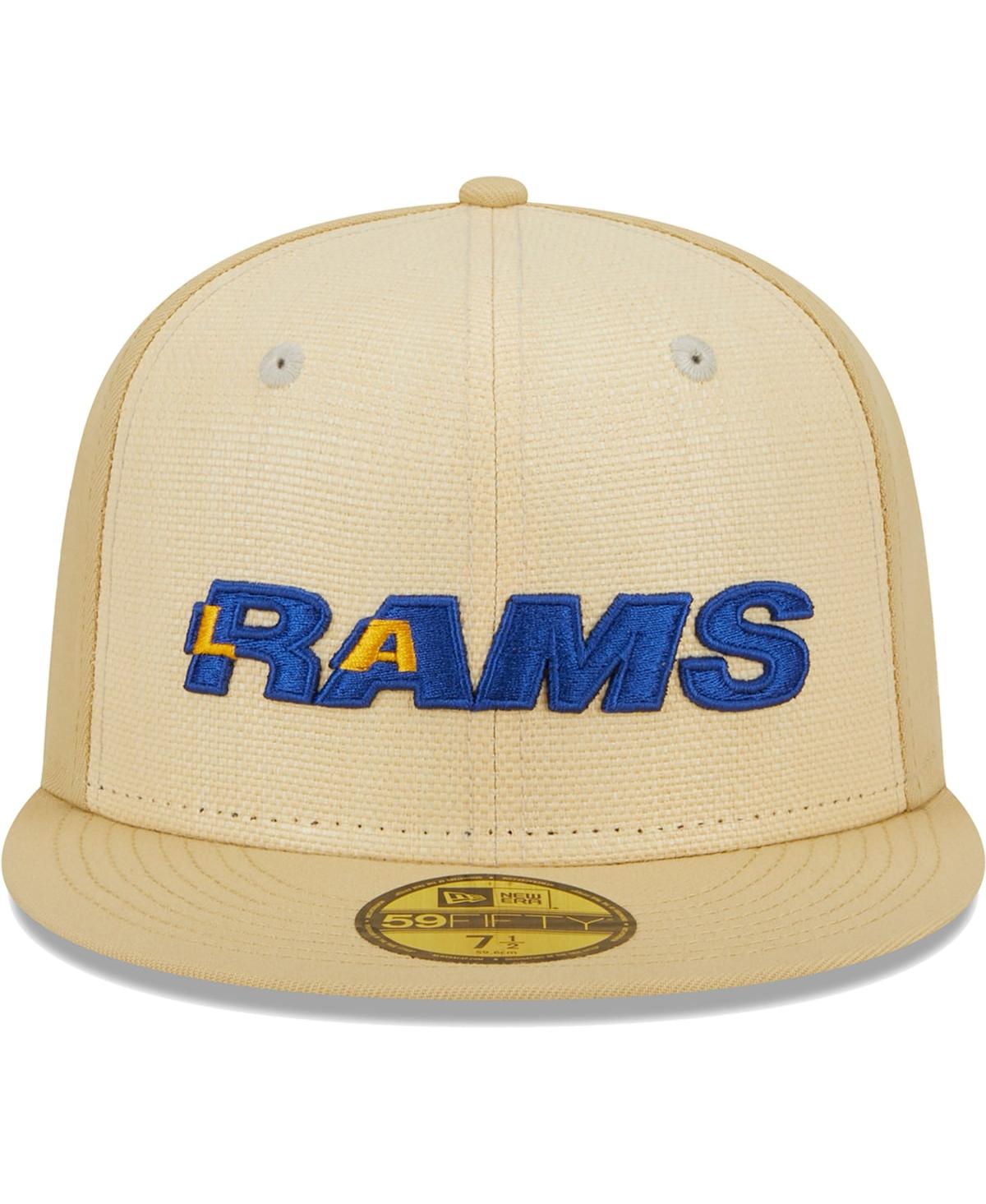 New Era Men's  Khaki Los Angeles Rams Raffia Front 59fifty Fitted Hat In Khaki