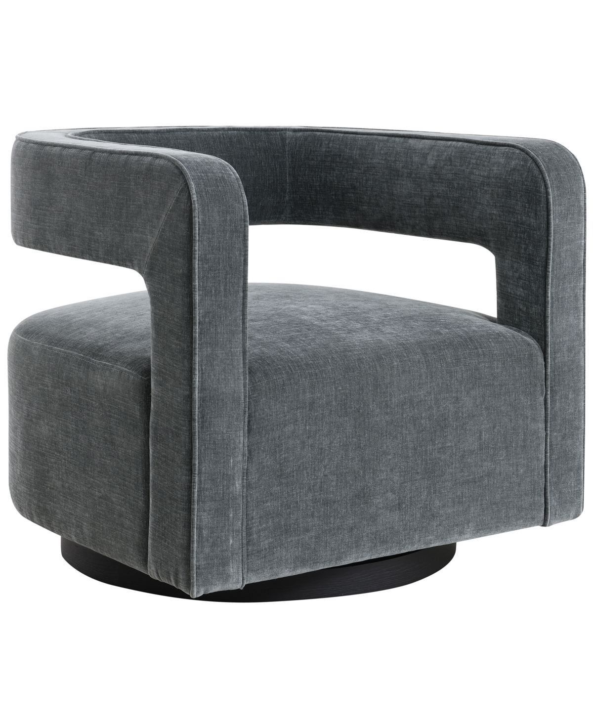 Abbyson Living Lunar 28" Stain-resistant Fabric Swivel Chair In Dark Gray