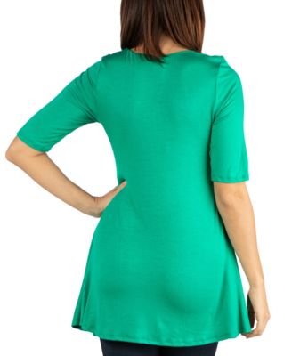 Women's Elbow Sleeve Swing Tunic Top