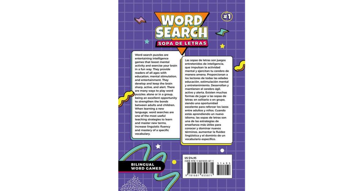 Bilingual Word Search #1 English-Spanish / Sopa de Letras Bilingue #1 Espanol-Ingles by American Book Group