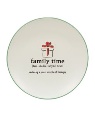 Christmas Fun Green Sayings 8.5" Dessert Plates Set of 6