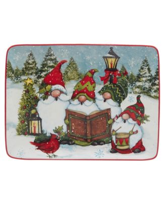 Certified International Christmas Gnomes 16" Rectangular Platter - Macy's