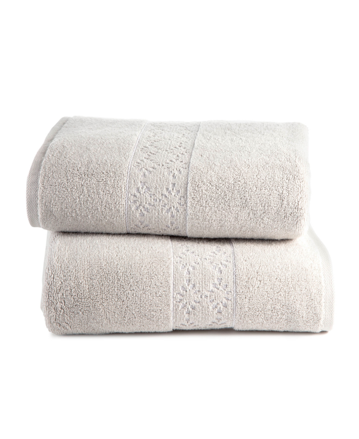 Clean Design Home X Martex Allergen-resistant Savoy 2 Pack Bath Towel Set In Gray