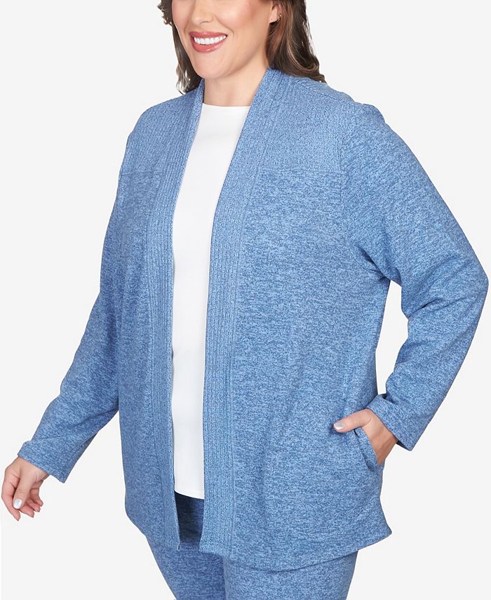 Alfred Dunner Plus Size Comfort Zone Casual Open Front Cardigan Top ...