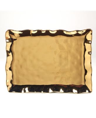 Gold-Silver Tone Coast Rectangular Platter
