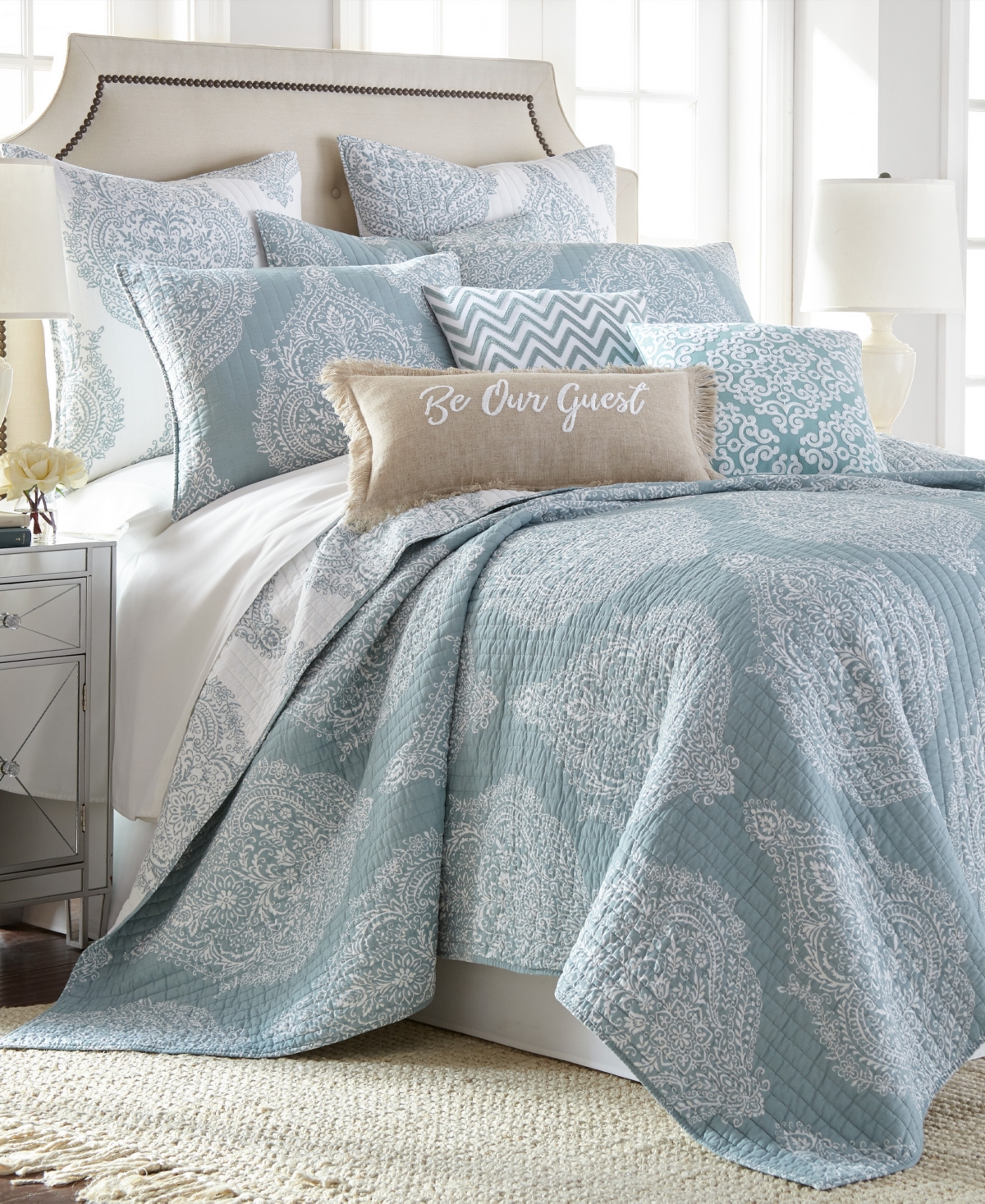 Levtex Pembroke Be Our GuestEmbroidered Pillow,