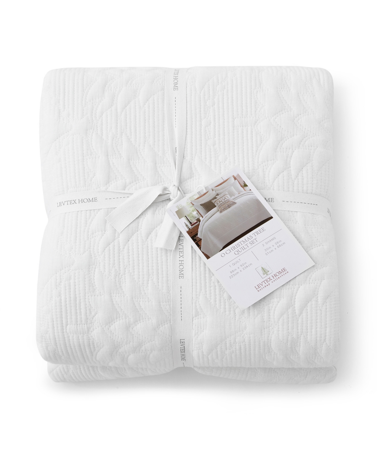 Levtex O Christmas Tree Stitching 2-pc. Quilt Set, Twin/twin Xl In White