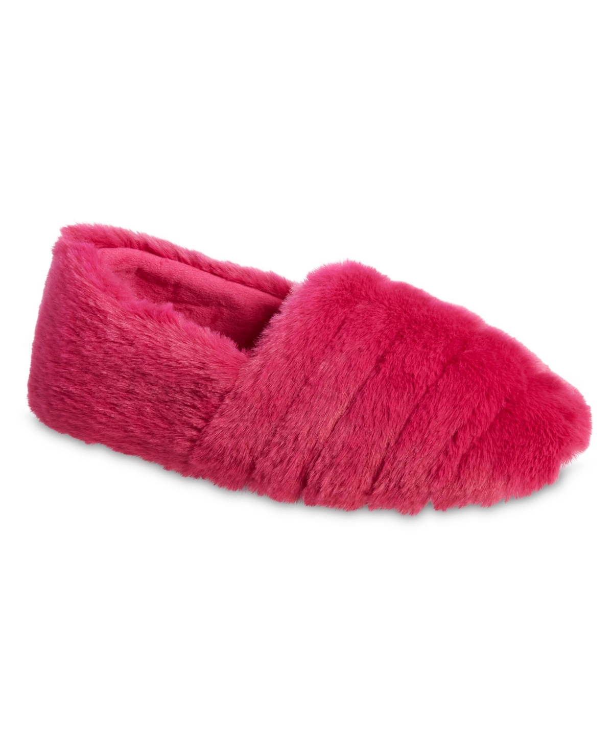 Women's Memory Foam Shay Faux Fur A-Line Slip On Comfort Slippers - Very Berry
