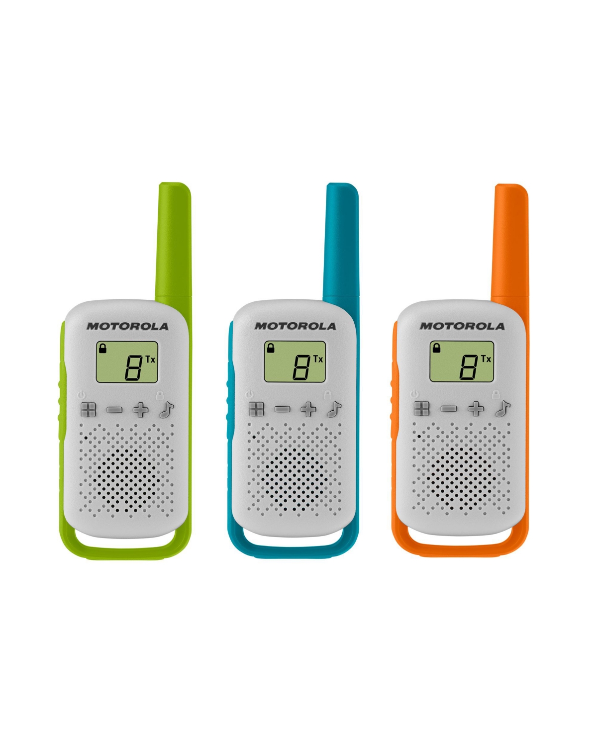 Motorola Solutions T110TP 16 mi. Two-Way Radio White/Green/Blue/Orange Alkaline 3-Pack - Open Miscellaneous