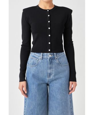 Women's Shoulder Pad Cardigan