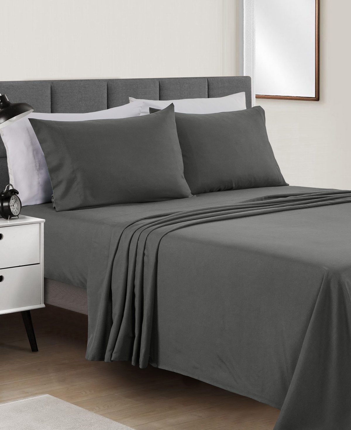 Sunham Microfiber Easy Care Solid -Pc. Sheet Set
