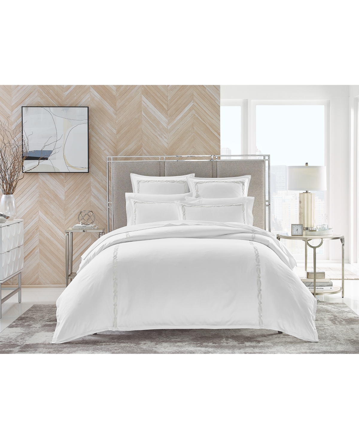 Shop Hotel Collection Portofino 3-pc. Duvet Cover Set, Full/queen, Created For Macy's In Silver