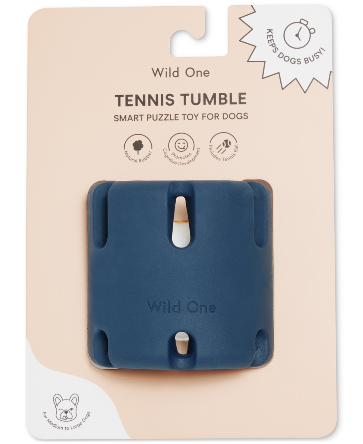 Tennis Tumble Blue Interactive Dog Toy - Navy